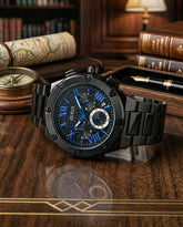 Guess Square Chronograph Black Blue Edition F