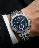 Guess Square Chronograph Silver Blue Edition D