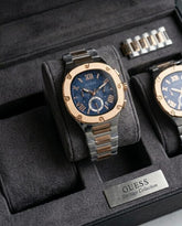Guess Square Chronograph 2Tone Copper Blue Edition C