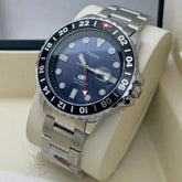 Fossil Silver Blue Dial Metal Watch Edition A