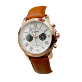 Fossil Grant Black Leather – Copper Dial Watch (Premium Copy)