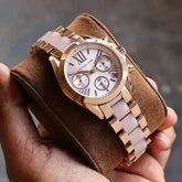 Michael Kors MK Pink Rosegold Dial Diamond Ladies Watch Edition B