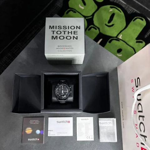 Swatch X Omega Bioceramic MoonSwatch Mission To Moon Black With Kit