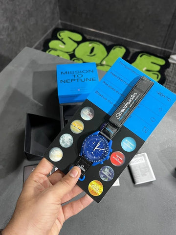 Omega x Swatch Bioceramic MoonSwatch – Mission to Neptune (Full Kit)