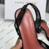 Amina Muaddi Camellia Crystal Embellished Lace Slingback Black Heels 3A141-9 with OG Box – A Edition