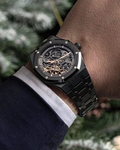 Audemars Piguet Royal Oak Double Balance Wheel Openworked – Black Skeleton Dial