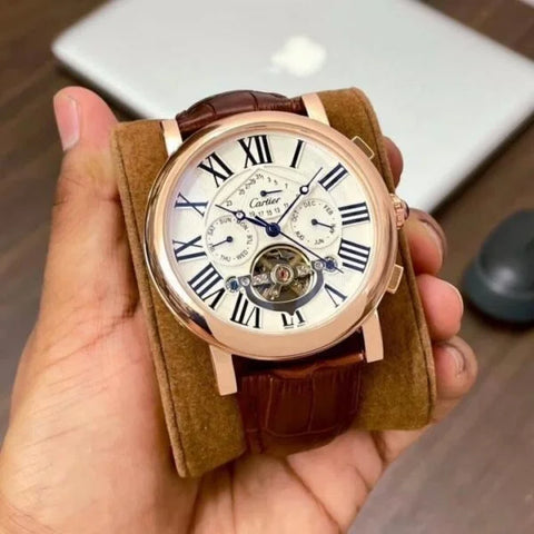 Cartier Rose Gold Open Heart Automatic – Calendar Leather Strap