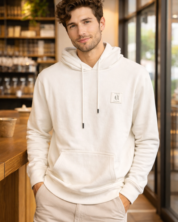 AX Hoodies White K176-WH Premium Hoodie – A Edition