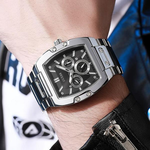 Guess Rectangle Analog Men’s Watch – Black Dial – A Edition