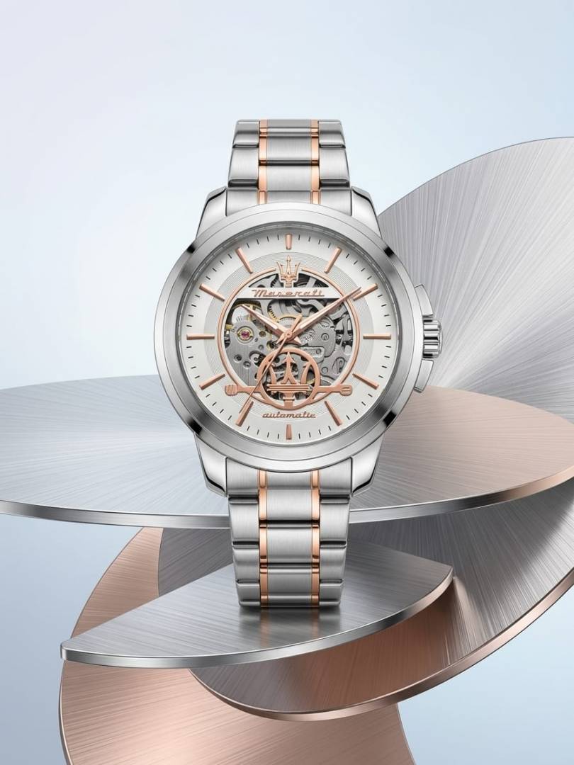 Maserati Successo Skeleton Automatic 2 Tone Copper White Edition