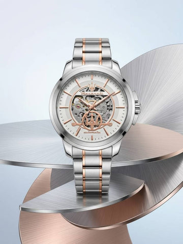 Maserati Successo Skeleton Automatic 2 Tone Copper White Edition