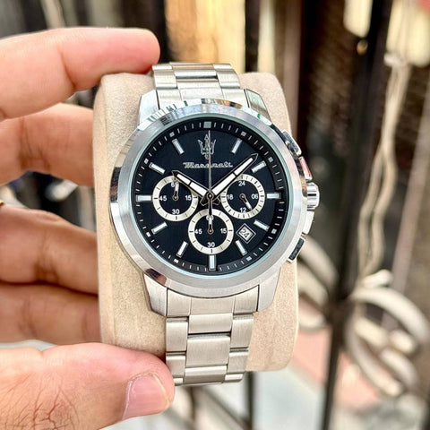 Maserati Potenza Silver-Black Watch – A Edition