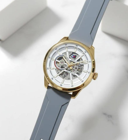 Tommy Hilfiger Automatic Silicon Grey-Gold Watch – A Edition