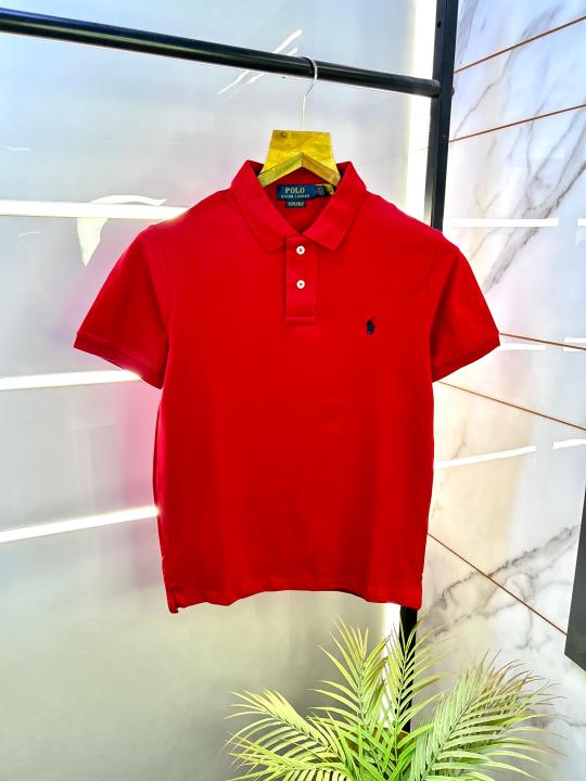 Sale Ralph Lauren Polo Red Premium Collar Neck T-Shirt F2701-RE – A Edition