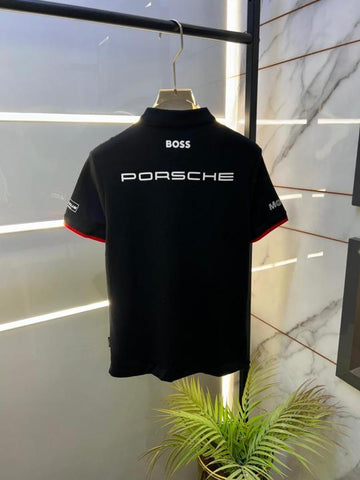 Boss x Porsche Edition Black Collar Neck Premium Polo T-Shirt F3430-B2 – A Edition