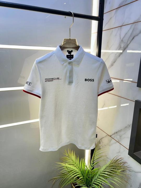 Boss x Porsche Edition White Collar Neck Premium Polo T-Shirt F3430-W2 – A Edition