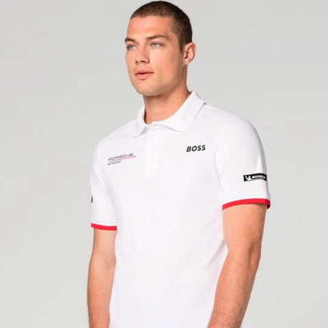 Boss x Porsche Edition White Collar Neck Premium Polo T-Shirt F3430-W2 – A Edition