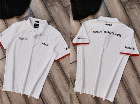Boss x Porsche Edition White Collar Neck Premium Polo T-Shirt F3430-W2 – A Edition