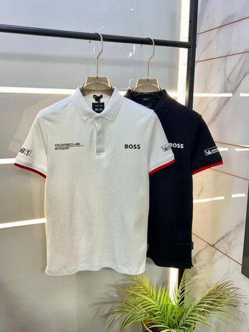 Boss x Porsche Edition White Collar Neck Premium Polo T-Shirt F3430-W2 – A Edition