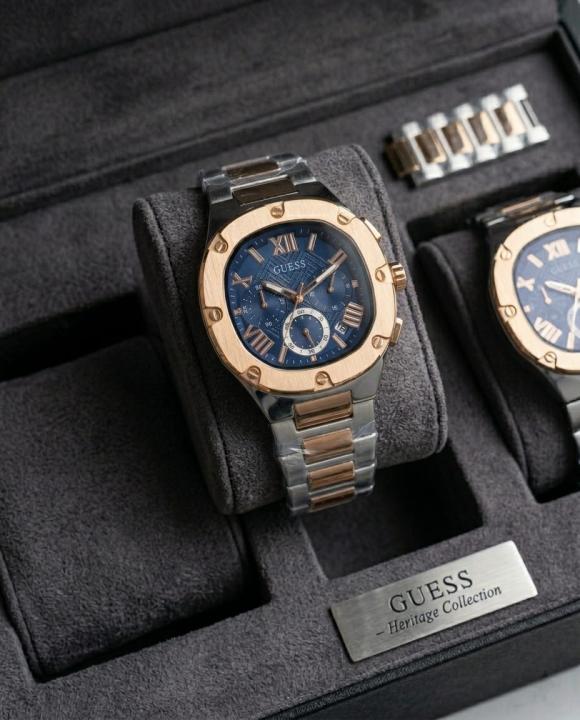 Guess Square Chronograph 2Tone Copper Blue Edition C