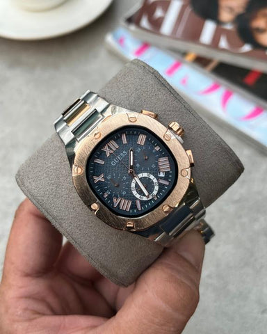 Guess Square Chronograph 2Tone Copper Blue Edition C