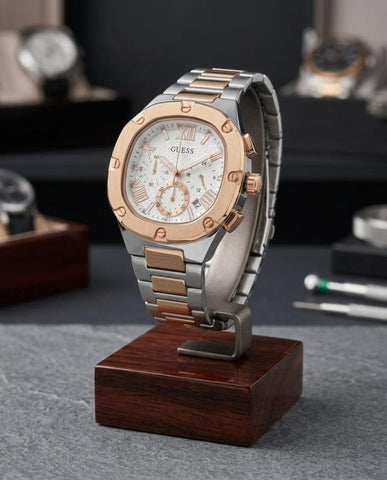 Guess Square Chronograph 2Tone Copper White Edition B