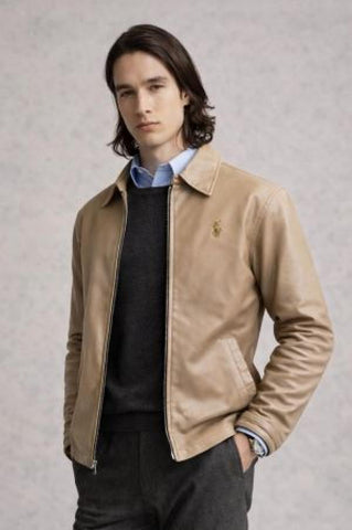 Ralph Lauren Chest Logo Leather Jacket Edition D