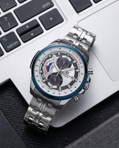 Casio Edifice EF-558D-1AVEF – Silver &amp; Black Edition E