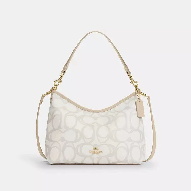 Coach Ivory Monogram Hobo