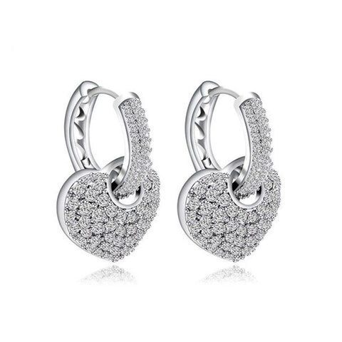 AMARA – Rhodium Polished Oxidised Silver Heart Earrings
