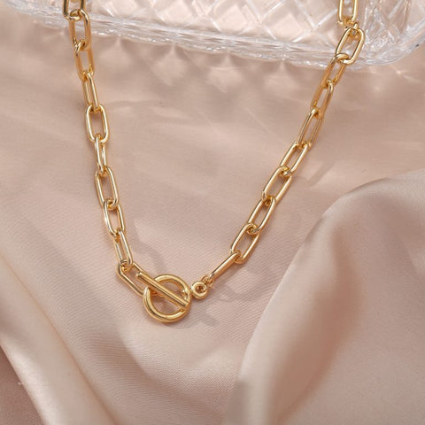 BLAIR – Gold Polished Chain Statement Necklace