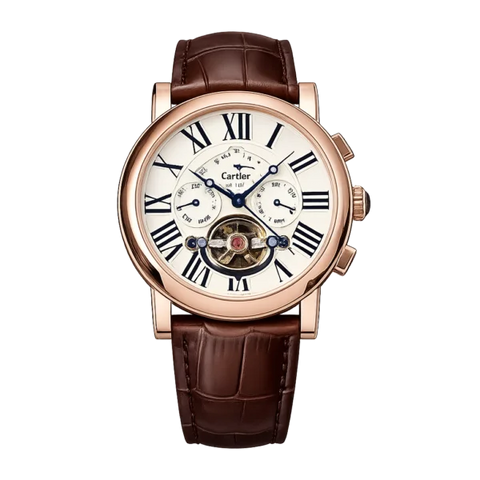 Cartier Rose Gold Open Heart Automatic – Calendar Leather Strap