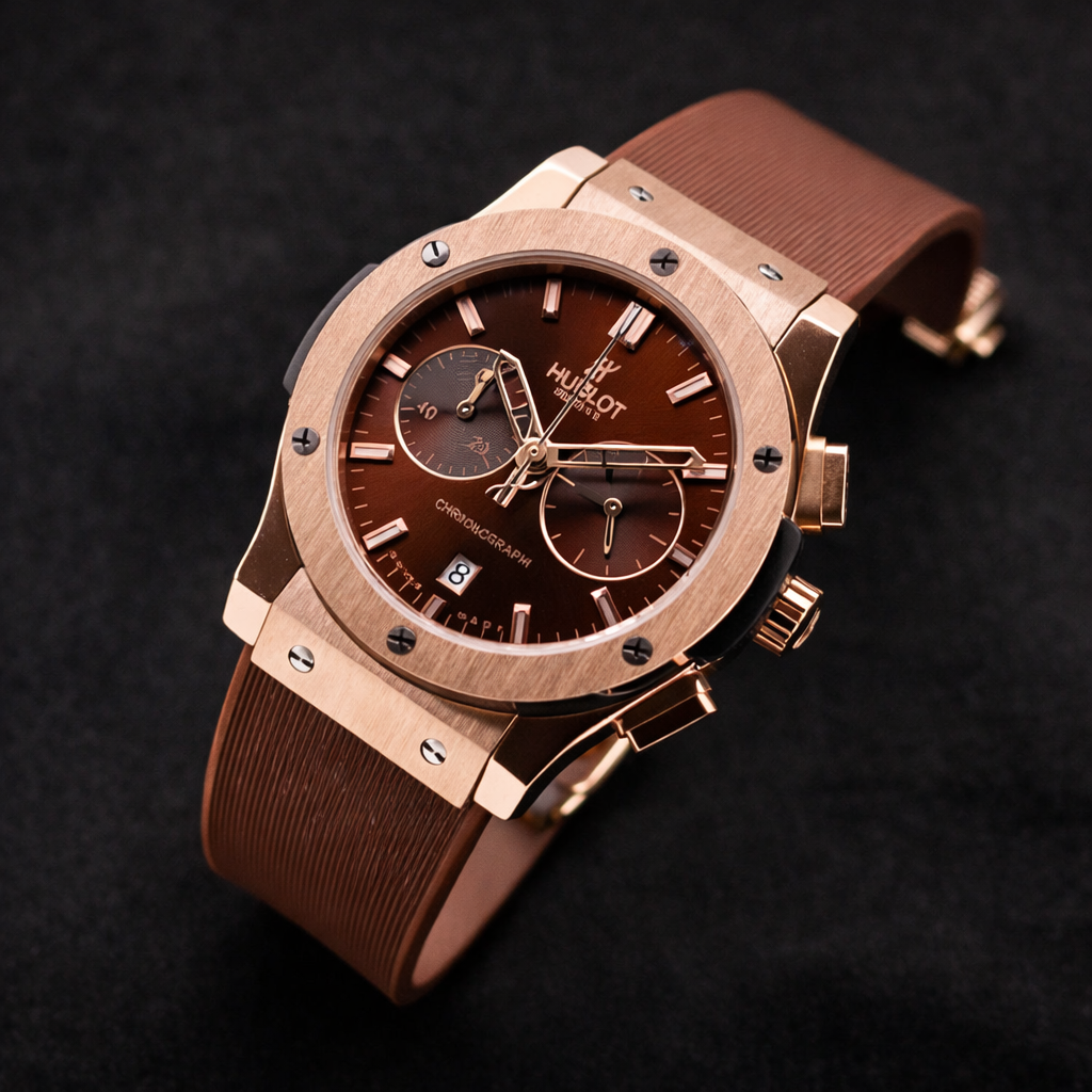 Hublot Big Bang Calendar Rose Gold Brown Strap – H Edition