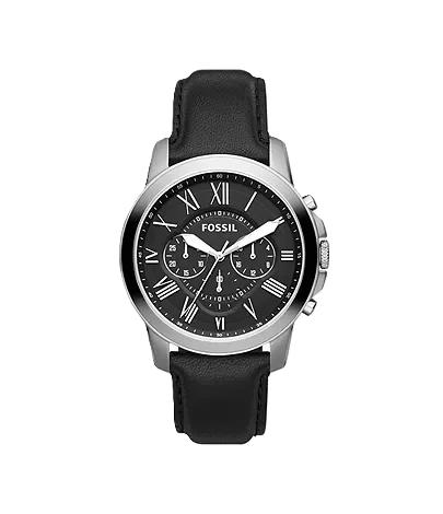 Fossil Grant Black Leather – Copper Dial Watch (Premium Copy)