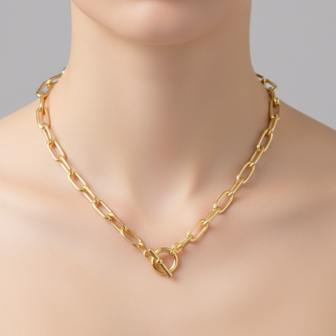 BLAIR – Gold Polished Chain Statement Necklace