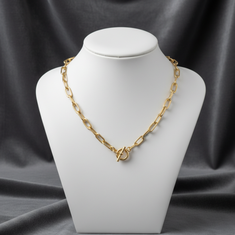 BLAIR – Gold Polished Chain Statement Necklace