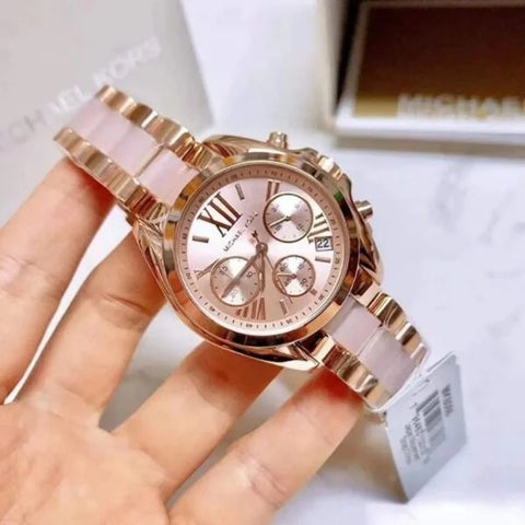 Michael Kors MK Pink Rosegold Dial Diamond Ladies Watch Edition B