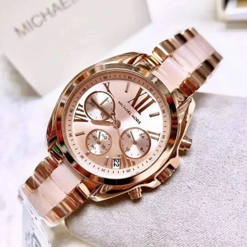 Michael Kors MK Pink Rosegold Dial Diamond Ladies Watch Edition B