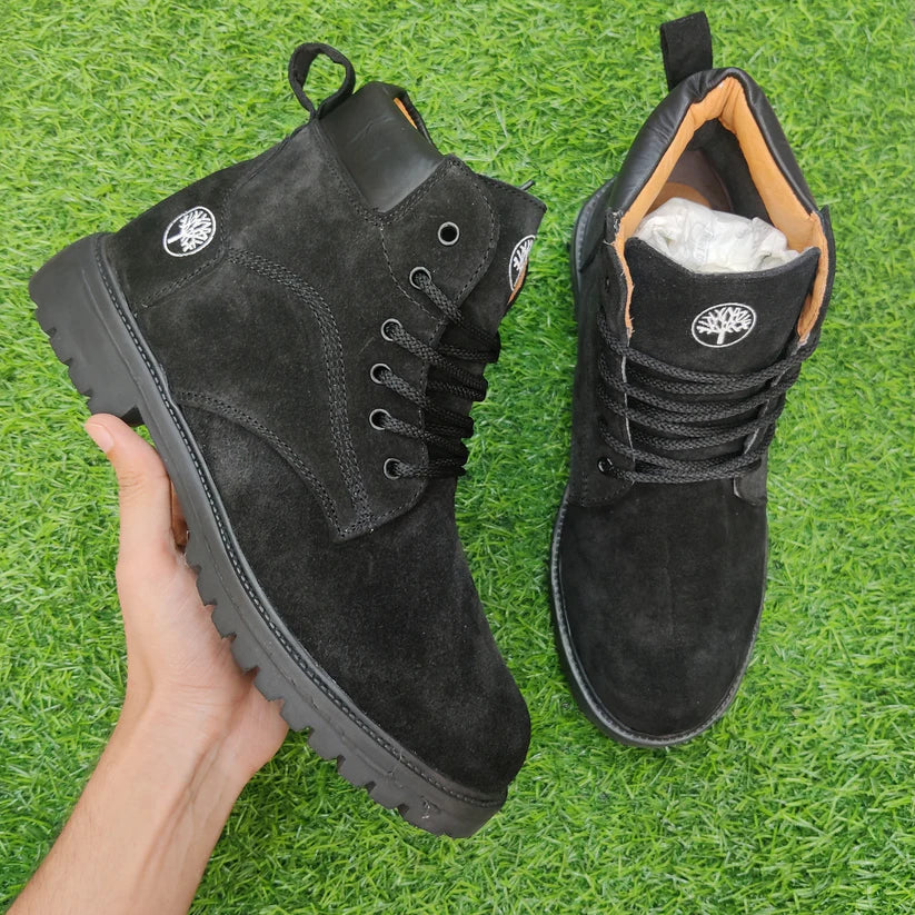 Suede Leather Black Boots – A Edition
