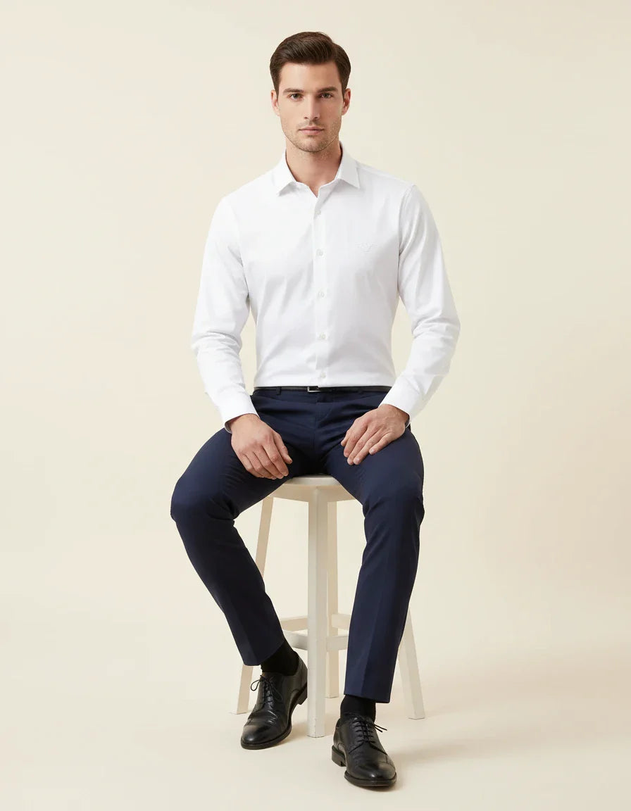 Armani Whisper White Cotton Shirt