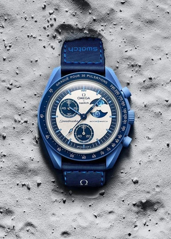 Omega x Swatch Bioceramic MoonSwatch – Mission to Moon (Blue / Maroon) Full Kit
