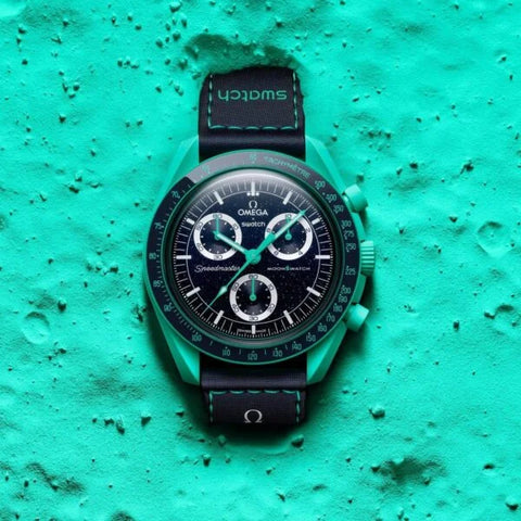 Swatch X Omega Bioceramic MoonSwatch Mission To The Moon Earth Blue With Kit