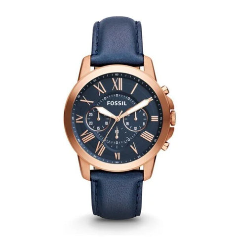 Fossil Grant Black Leather – Copper Dial Watch (Premium Copy)