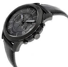 Fossil Grant Black Leather – Copper Dial Watch (Premium Copy)