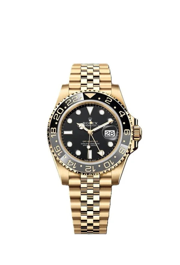 Rolex GMT-Master II – Yellow Gold, Black Dial, Jubilee Bracelet