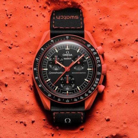 Swatch X Omega Bioceramic MoonSwatch Mission To The Moon Mars With Kit