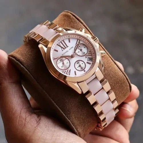 Michael Kors MK Pink Rosegold Dial Diamond Ladies Watch Edition B