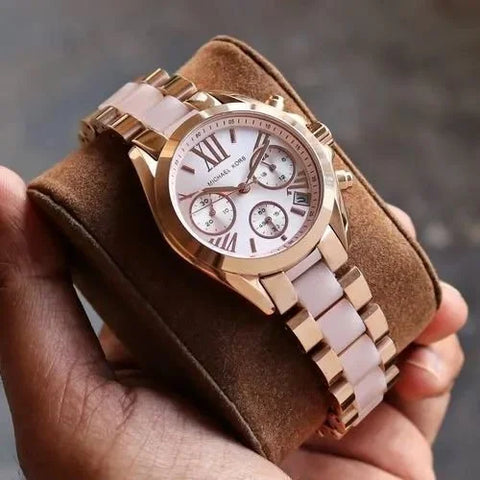 Michael Kors MK Pink Rosegold Dial Diamond Ladies Watch Edition B
